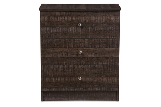 Decon Storage Chest Modern and Contemporary Espresso Brown Wood 3-Drawer