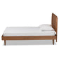 Yori Twin Size Platform Bed in Mid-Century Walnut Brown Wood with Sleek Design and Sturdy Construction