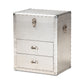 Serge Accent Storage Cabinet French Industrial Silver Metal 2-Drawer Design for Stylish Organization and Home Decor