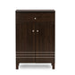 Felda Modern Shoe Cabinet - Dark Brown Storage Unit with 2 Doors and Drawer for Organized Footwear