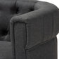 Bisset Classic Gray Fabric Upholstered Chesterfield Chair - Elegant Home Furniture with Timeless Style and Comfortable Seating