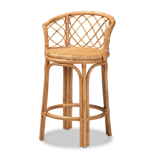 Orchard Bohemian Rattan Counter Stool in Natural Brown - Stylish Seating for Kitchen or Bar Areas