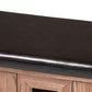 Valina Shoe Storage Bench Modern Dark Brown Faux Leather Upholstered 2-Door Wood Design for Entryway Organization and Stylish Footwear Storage