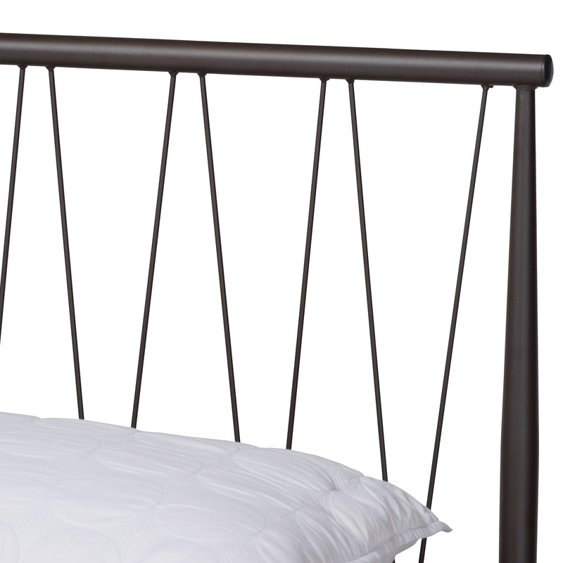 Samir Modern Industrial Full Size Platform Bed Black Metal Sturdy Frame Contemporary Design