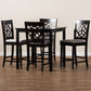 Arden Pub Set Modern and Contemporary Grey Fabric Upholstered Espresso Brown Finished 5-Piece Wood