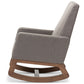 Yashiya Rocking Chair Mid-century Retro Modern Grey Fabric Upholstered