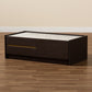 Walker Modern Coffee Table with Dark Brown and Gold Finished Wood and Faux Marble Top