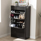 Cayla Modern Black Wood Shoe Cabinet for Stylish Entryway and Hallway Storage Solutions