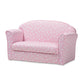 Erica Kids 2-Seater Sofa Modern Pink and White Heart Patterned Fabric Upholstery for Children's Rooms