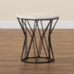 Venedict Modern Black Metal End Table with Elegant Marble Top for Contemporary Spaces