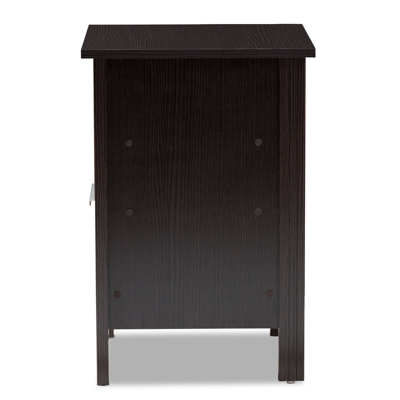 Hamish Nightstand Modern Wenge Brown Finished 1-Drawer Bedside Table for Bedroom Storage