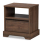 Burnwood Modern Nightstand Walnut Brown Finished Wood with 1 Drawer for Bedroom Storage