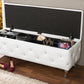 Seine Contemporary Storage Ottoman in White Leather - Stylish Functional Furniture for Living Room or Bedroom Storage