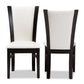 Adley Dining Chair Set of 2 Modern Dark Brown with White Faux Leather Upholstery for Stylish Dining Room Decor