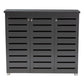 Adalwin Modern Dark Gray Wooden Shoe Storage Cabinet with 3 Doors for Entryway Organization and Stylish Home Décor