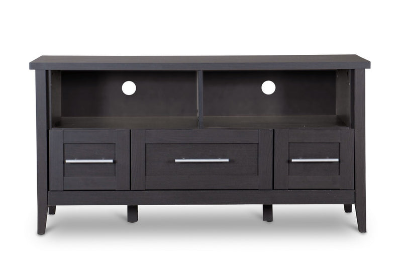 Espresso TV Stand with Three Drawers for Organized Entertainment Storage Solutions