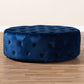 Cardiff Ottoman Royal Blue Velvet Fabric Upholstered Button Tufted Cocktail