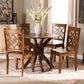 Miela Dining Set Modern and Contemporary Dark Brown Finished Wood 5-Piece