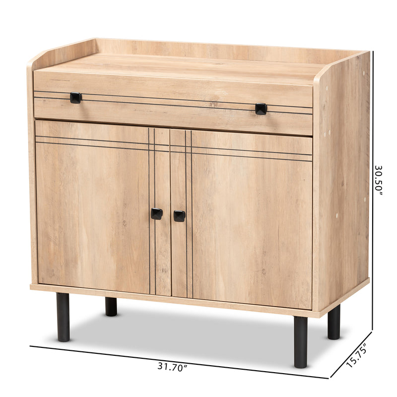 Patterson Kitchen Storage Cabinet Modern Oak Brown Finished Wood with 2 Doors for Stylish Organization