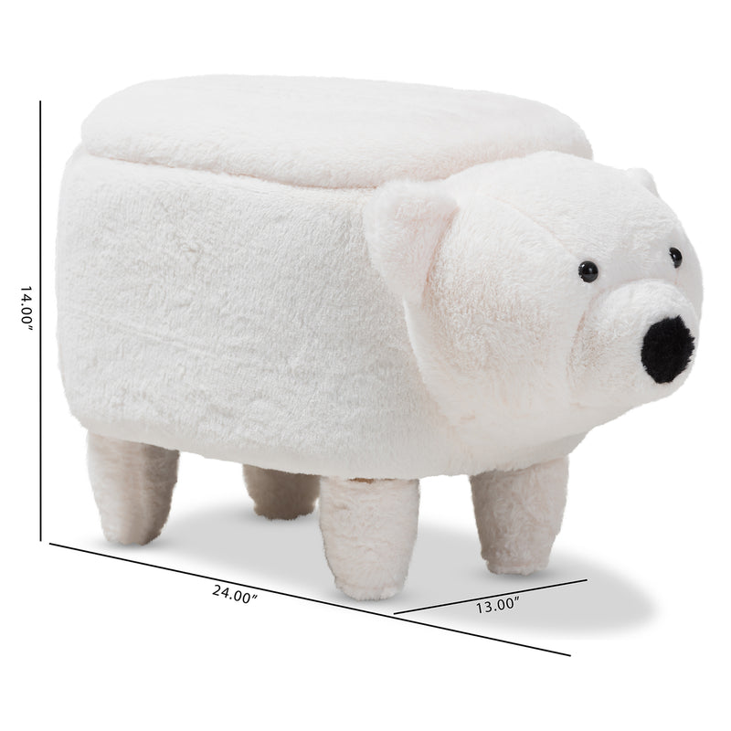 Bjorn Bear Storage Ottoman Contemporary Wool Upholstered Design for Stylish Organization and Comfort