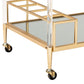 Rosalina Wine Cart - Contemporary Glam Luxe Design with Gold Metal and Mirrored Glass Accents