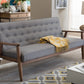 Sorrento Sofa Mid-century Retro Modern Grey Fabric Upholstered Wooden 3-seater