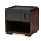 Rikke Nightstand - Modern Two-Tone Gray and Walnut Wood with 1 Drawer for Stylish Bedroom Storage