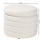 Tabitha Storage Ottoman Modern Ivory Boucle Upholstered Design with Hidden Storage Compartment