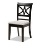 Julia 5-Piece Dining Set - Modern Grey Fabric Chairs with Dark Brown Finished Wood Table