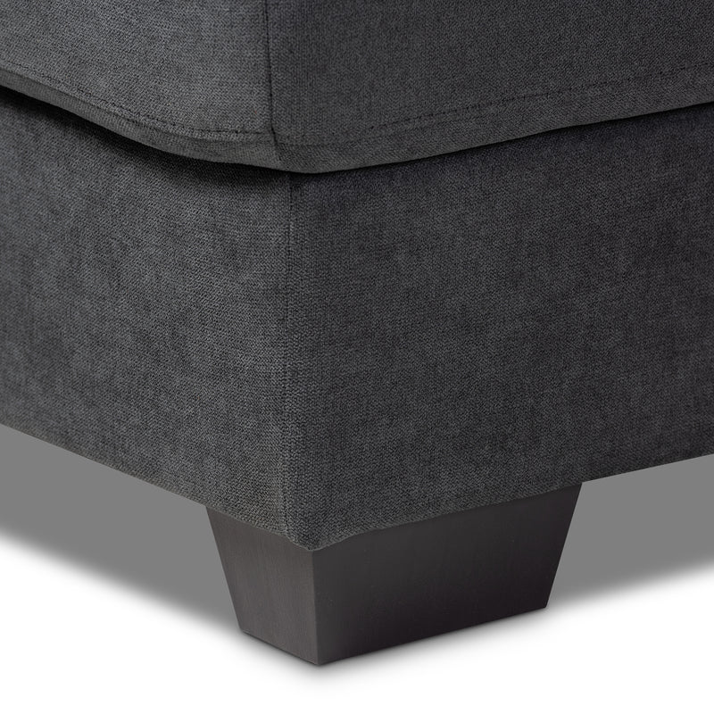 Langley Sectional Sofa Modern and Contemporary Dark Grey Fabric Upholstered with Right Facing Chaise