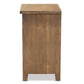 Clement Rustic Transitional End Table Medium Oak Finished Wood with 2 Drawers and Spindle Design