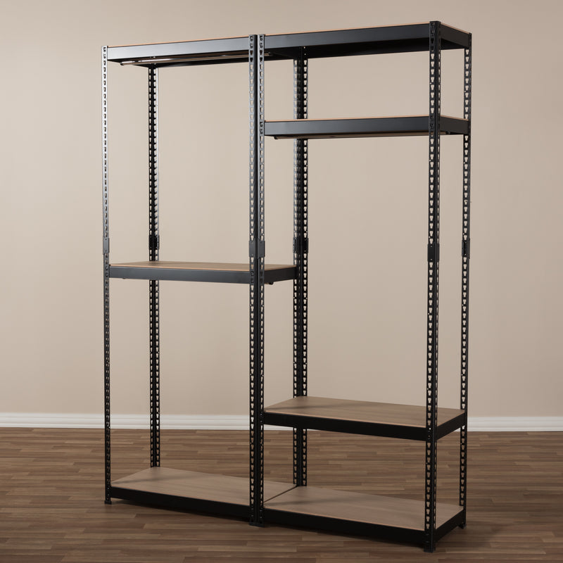 Gavin Black Metal 7-Shelf Closet Organizer for Efficient Storage and Organization