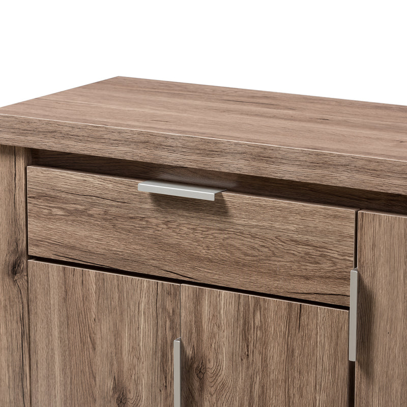 Laverne Shoe Cabinet in Modern Oak Brown Finish for Stylish Storage Solutions