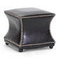 Ellastone Modern Leather Ottoman in Dark Brown - Stylish Versatile Footrest for Living Room or Bedroom Decor