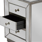 Currin Contemporary End Table with 3 Mirrored Drawers for Stylish Storage and Modern Decor