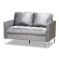 Clara Loveseat Modern Grey Velvet Fabric Upholstered 2-Seater Sofa for Stylish Living Rooms and Cozy Spaces