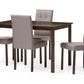 Andrew Dining Set Modern and Contemporary 5-Piece Beige Fabric Upholstered Grid-tufting