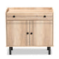 Patterson Kitchen Storage Cabinet Modern Oak Brown Finished Wood with 2 Doors for Stylish Organization