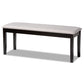 Teresa Dining Bench Modern Contemporary Transitional Grey Fabric Upholstered Dark Brown Finished Wood