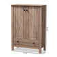 Derek Shoe Cabinet - Modern Rustic Oak Finished Wood with 1 Drawer for Stylish Storage Solutions