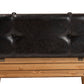 Amena Ottoman Rustic Transitional Dark Brown PU Leather Upholstered and Oak Finished Wood Large Storage