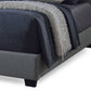 Romeo Queen Size Bed Contemporary Grey Upholstered Design with Button-Tufted Detailing for Stylish Bedroom Decor