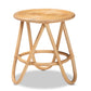 Rinjani Bohemian Rattan End Table in Natural Brown - Stylish Accent Furniture for Living Room or Bedroom Decor