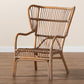 Lamaria Modern Bohemian Rattan Armchair in Natural Brown - Stylish Design for Living Room or Patio Seating