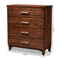 Ella Modern 4-Drawer Chest in Warm Oak Brown Finish, Stylish Storage for Bedroom or Living Room