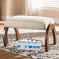 Sandrine Ottoman Modern and Contemporary Grey Fabric Upholstered Walnut Brown Finished Wood