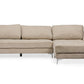 Agnew Sectional Sofa Contemporary Light Beige Microfiber Right Facing