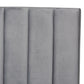 Fiorenza Panel Bed - Glam and Luxe Grey Velvet Fabric Upholstered with Extra Wide Channel Tufted Headboard