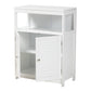 Rivera Bathroom Storage Cabinet - Modern White Wood and Silver Metal Design with 2 Doors for Stylish Organization