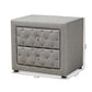 Lepine Nightstand - Modern and Contemporary Gray Fabric Upholstered 2-Drawer Wood Design